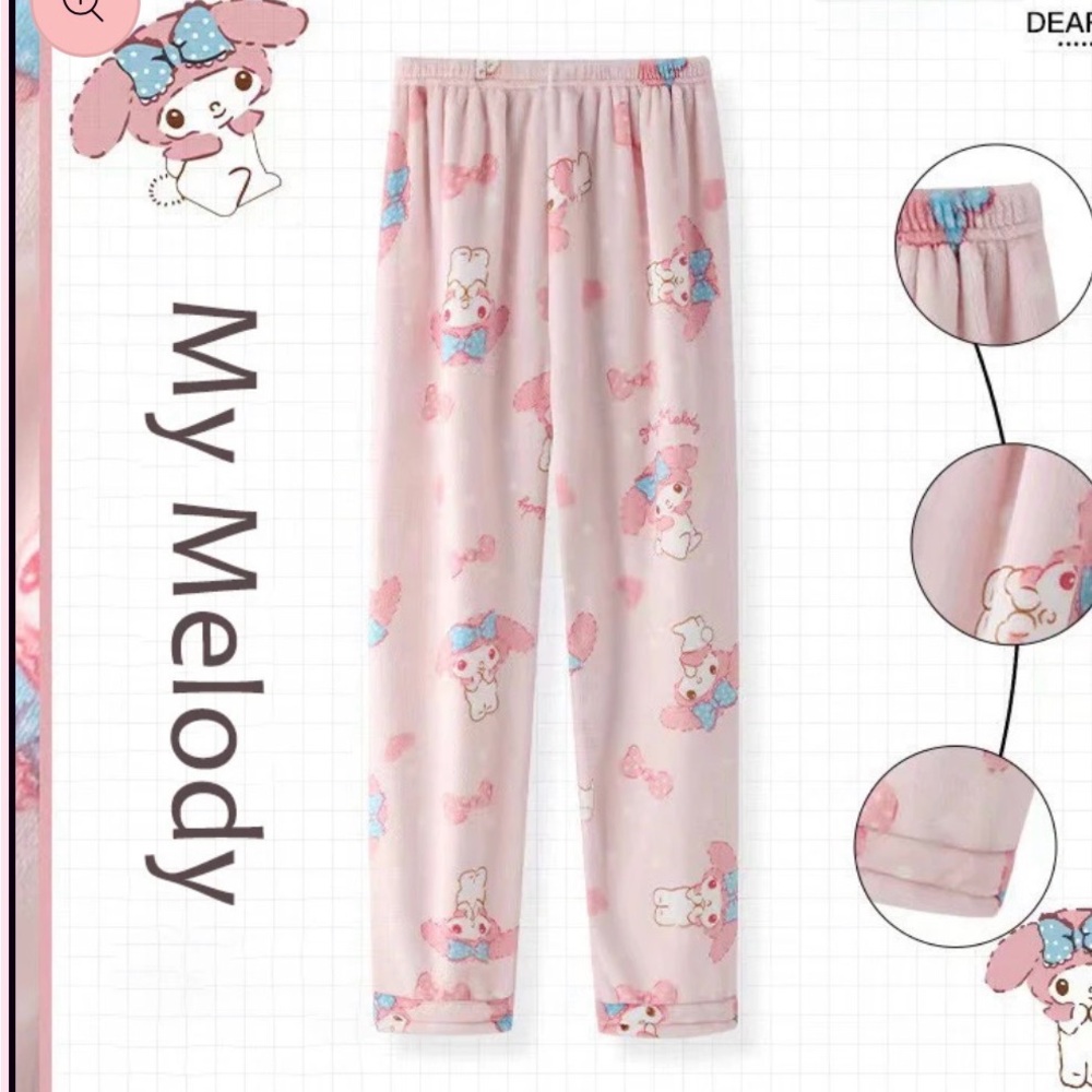 NWT My Melody Fluffy PJ Pants